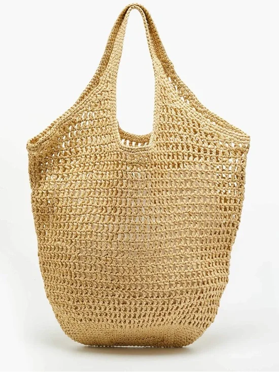 Prada Logo Cream/Black Woven Raffia Beach Bag - Picture 13 of 15